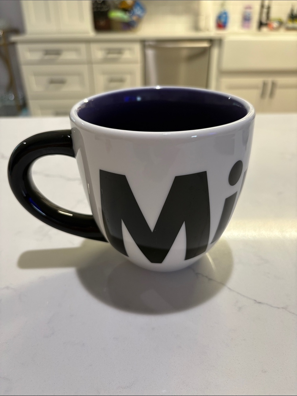 Disney White and Black 'Minnie' Lettering Ceramic Mug